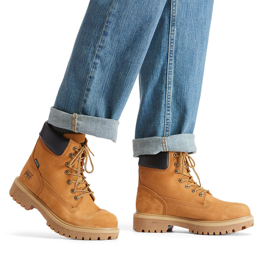 Botas Pro Timberland Argentina Hombre - Pro Direct Attach 6\" Soft Toe - Marrones - XAEGJN-809